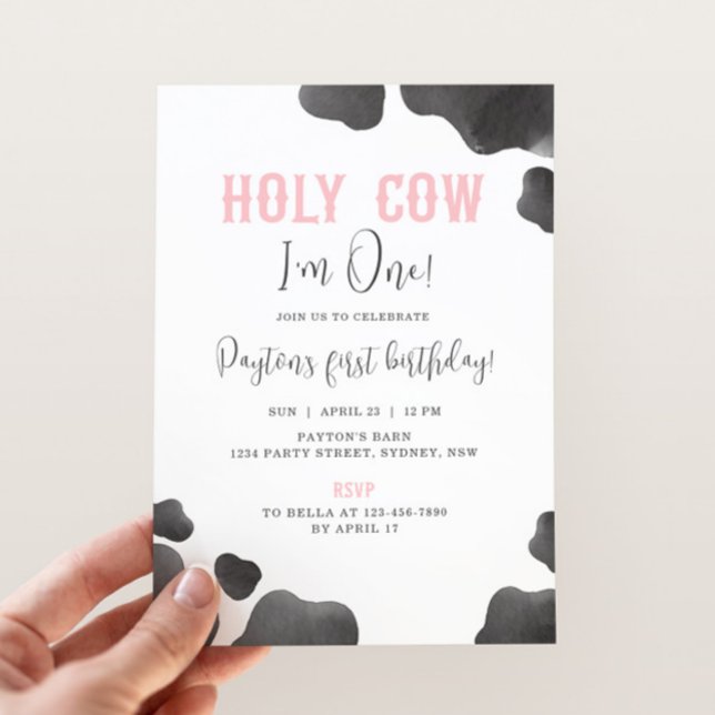 Invitation Saint Vache Je suis une fille fête de la fille d'a (Créateur téléchargé)
