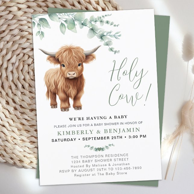 Invitation Saint Vache Végétation Haut-pays Vache Baby shower (Créateur téléchargé)