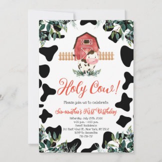 Invitation Saint Vache Végétation Première fête d'anniversair