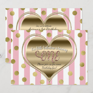 Invitation Saint Valentin 1er anniversaire ONE Gold Heart Pin