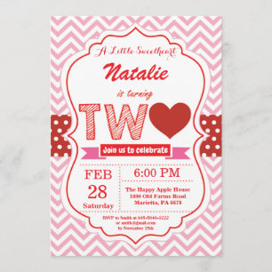 Invitation Saint-Valentin 2e anniversaire Petit amour