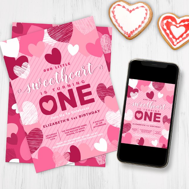 Invitation Saint-Valentin Anniversaire rose petit amour (Créateur téléchargé)