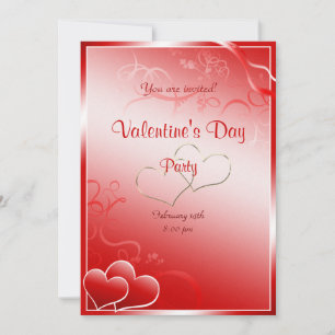 Invitation Saint-Valentin au coeur rouge