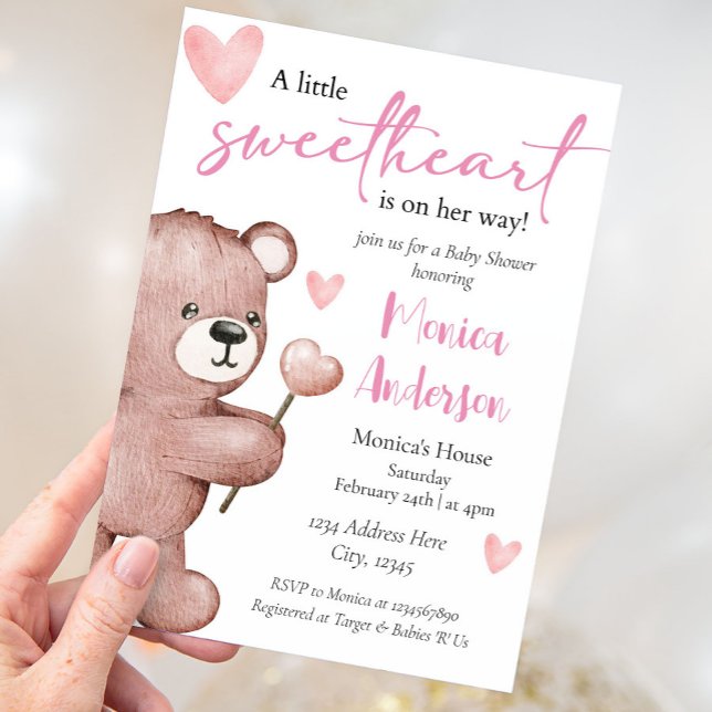 Invitation Saint Valentin Baby shower fille (Créateur téléchargé)