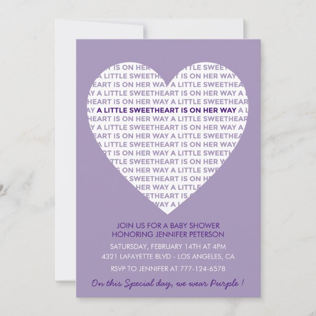 Invitation Saint Valentin baby shower Mère à être Février (Devant)