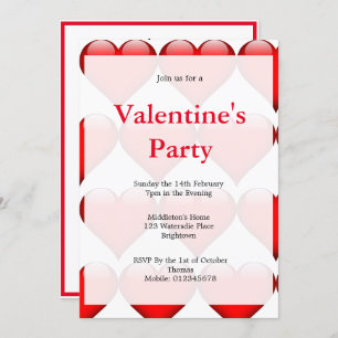 Invitation Saint Valentin Coeur rouge pour l'amour