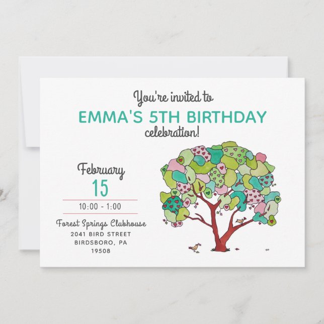 Invitation Saint Valentin fête d'anniversaire (Devant)