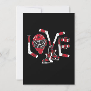 Invitation Saint Valentin hockey amour cadeau mignon garçons 