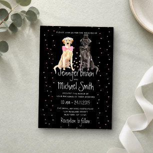 Invitation Saint-Valentin mariage retriever Labrador noir