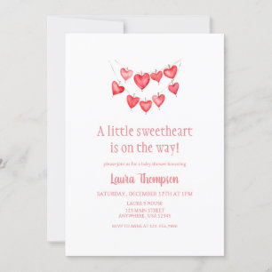 Invitation Saint-Valentin, petit bébé rose