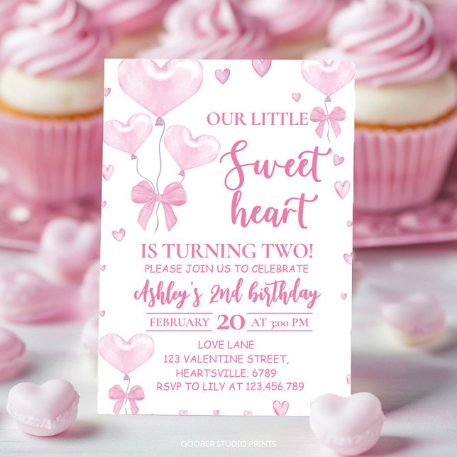 Invitation Saint Valentin, petite amoureuse anniversaire (Créateur téléchargé)