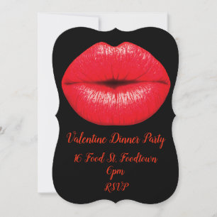 Invitation Saint Valentin pop art baiser rétro dîner
