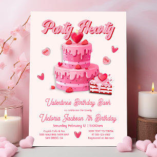 Invitation Saint Valentin's Anniversaire de fête