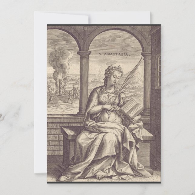 Invitation Sainte Anastasia sainte et martyre chrétienne (Devant)