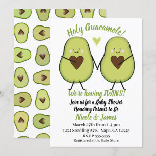Invitation Sainte Guacamole Cœur Fête de Naissance Bébé Avoca