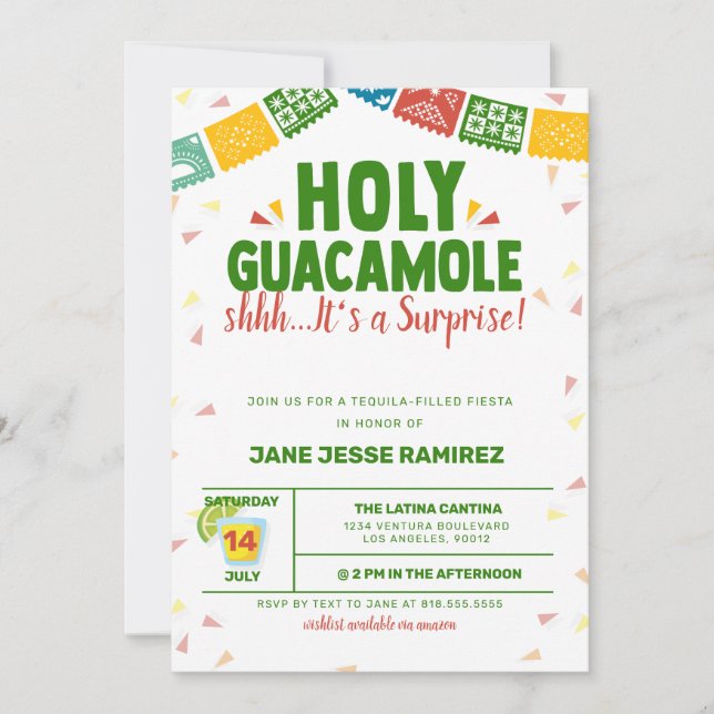 Invitation Sainte Guacamole Surprise Fiesta (Devant)