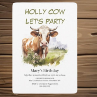 Invitation Sainte vache ! C'est une fête d'anniversaire !