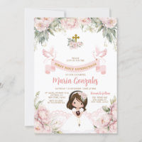 Sainte Vierge Bible Première Sainte Communion Rose
