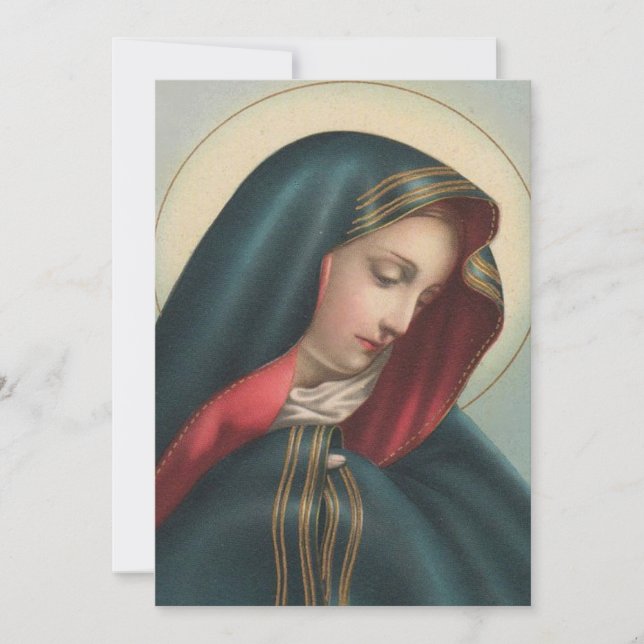 Invitation Sainte Vierge Marie Religieuse Catholique (Devant)