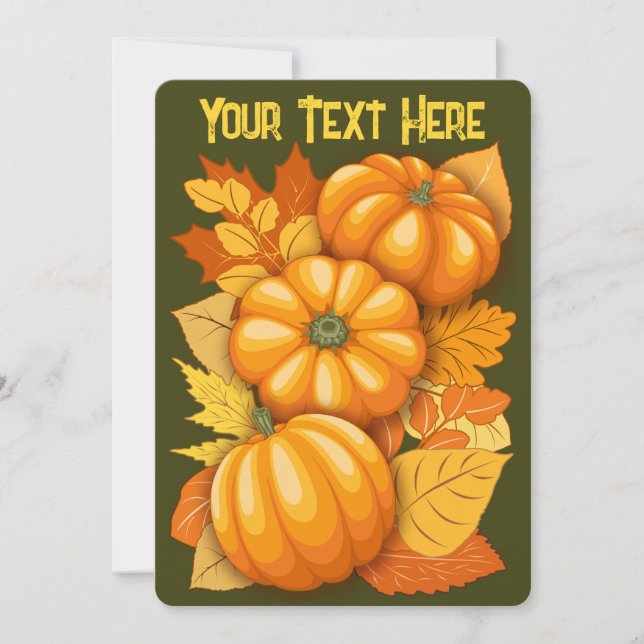 Invitation Saison d'automne Halloween Citrouille Motif (Devant)