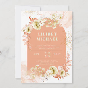 Invitation Saisons Chute Plus Tôt Mélange Boho Floral Mariage