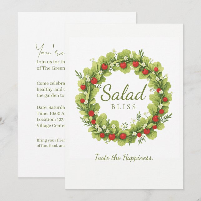 Invitation Salade Bliss (Devant / Derrière)