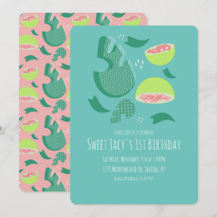 Invitation Salade de fruits mignonne Guave Bon anniversaire