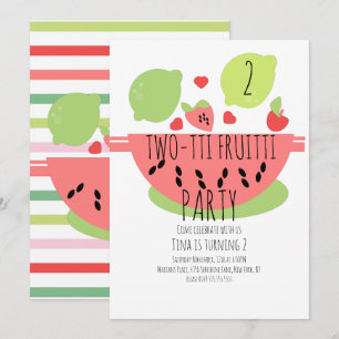 Invitation Salade de fruits tropicaux Tutti Fruitti d'été