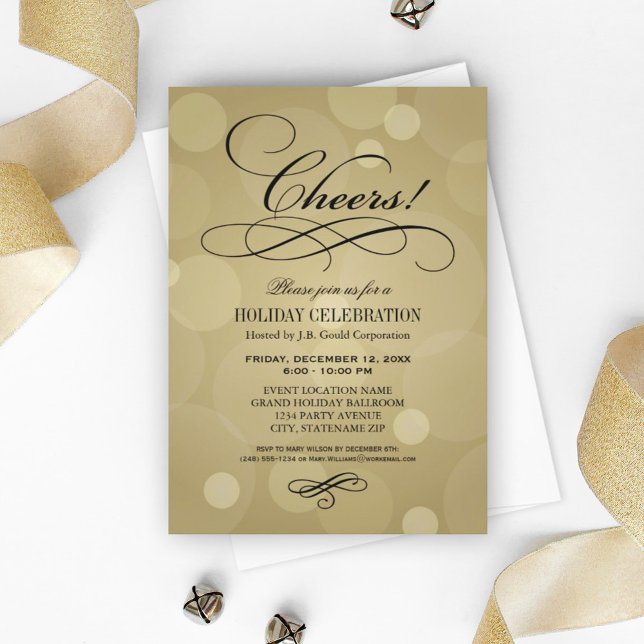 Invitation Salaire Champagne Gold Corporate Fête (Créateur téléchargé)