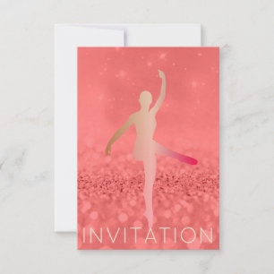 Invitation Salle de bal Danseur moderne Piruette Rose Blush F
