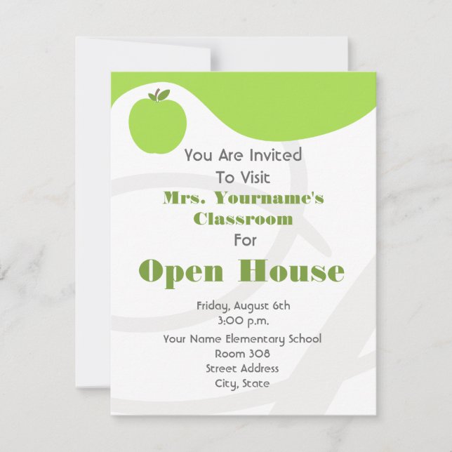 Invitation Salle de classe / Scolaire - Maison ouverte - Pomm (Devant)