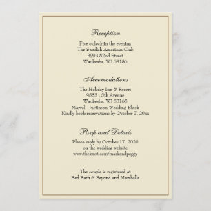 Invitation Salle De Réception De Mariage Classique Simple Et 