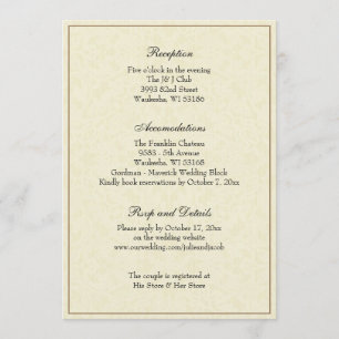 Invitation Salle De Réception De Mariage Classique Simple Et 