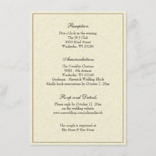 Invitation Salle De Réception De Mariage Classique Simple Et 