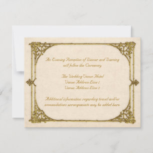 Invitation Salle de réception de mariage Vintage / Antique