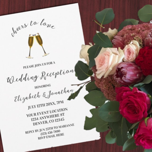 Invitation Salles D'Amour Champagne Verres Réception De Maria (Créateur téléchargé)