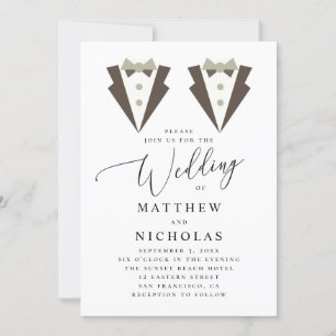 Invitation Salles. M. et M. suit. Fierté lgbt. Mariage gay