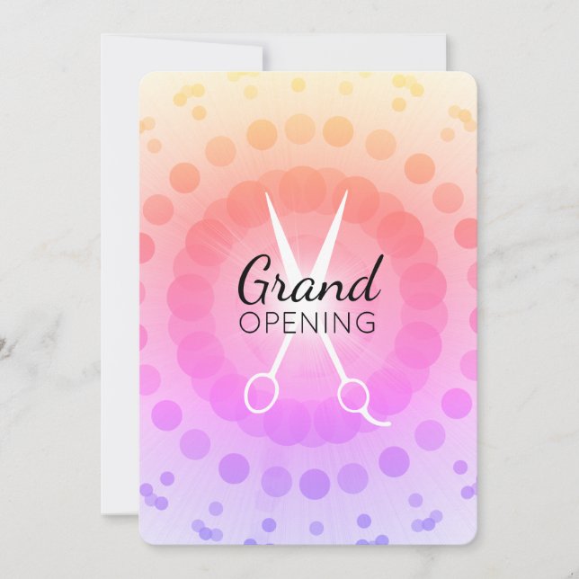 Invitation Salon de coiffure coiffeur flamboyant ouverture (Devant)