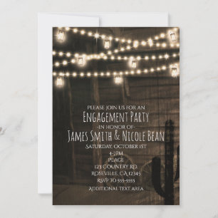 Invitation Salon Western Ancien Mariage Rustique Fiançailles