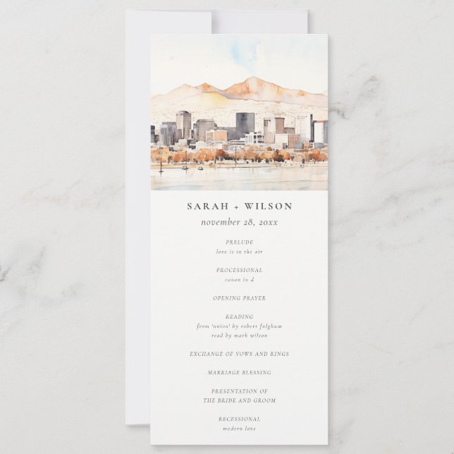 Invitation Salt Lake City, Utah Landscape Wedding Program (Devant)