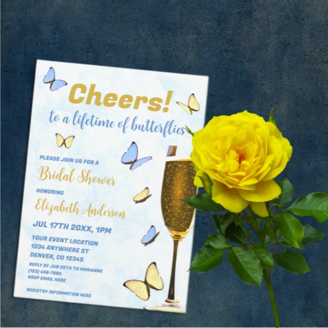 Invitation Salue À Une Vie De Fête des mariées De Papillons (Créateur téléchargé)