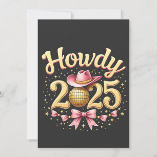 Invitation Salut 2025 Nouvel An Cowboy Western 
