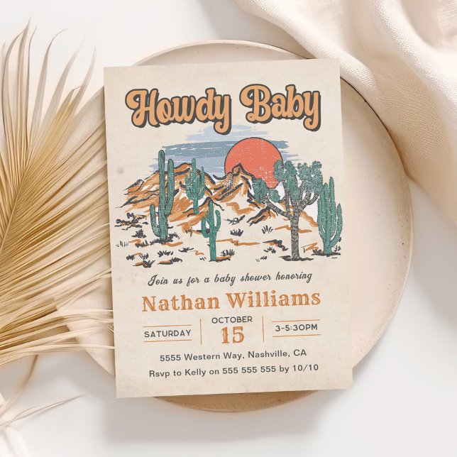 Invitation Salut Bébé Cow-boy Fête de Naissance Western (Créateur téléchargé)