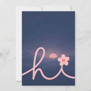 Invitation "salut" Conception de coucher de soleil de montagn