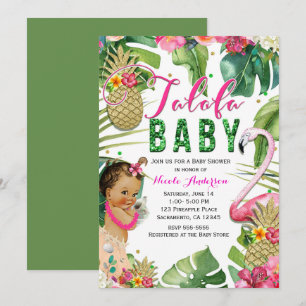 Invitation Salut Tropical Floral Bébé Fille Vintage Douche