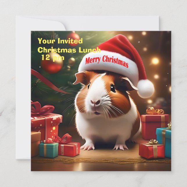 Invitation Salutation de Noël de porc de Guinée (Devant)