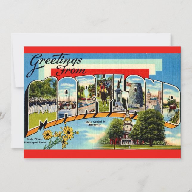 Invitation Salutation vintage du Maryland (Devant)