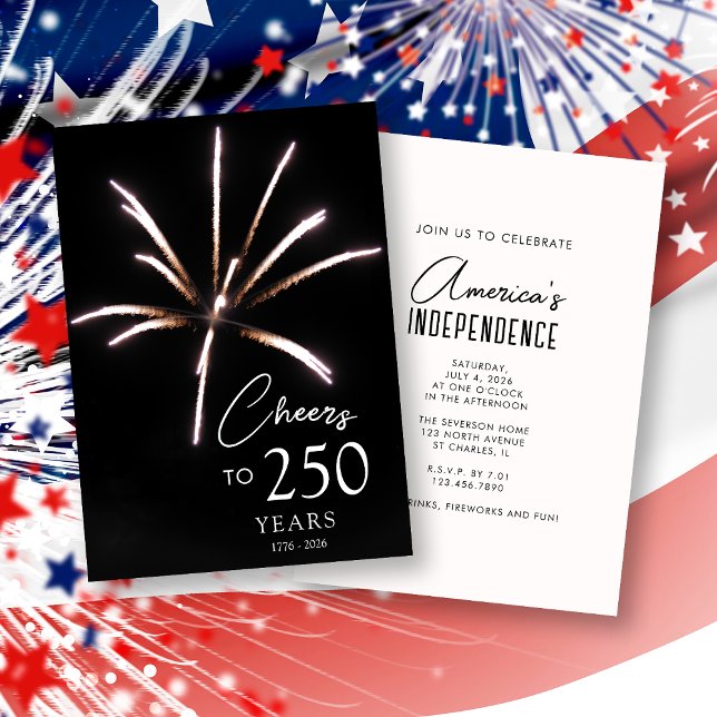 Invitation Salutations à 250 Ans 4 juillet (Créateur téléchargé)