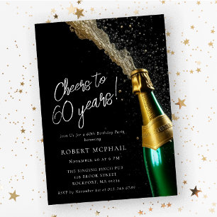 Invitation Salutations à 60 ans Bouteille de Champagne Annive