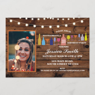 Invitation Salutations à l'année à tout âge Bar de fête d'ann